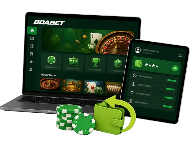 BoaBet cashback laptopon és táblagépen