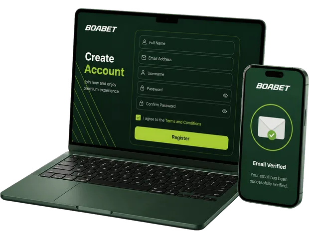 BoaBet regisztráció laptopon és mobilon